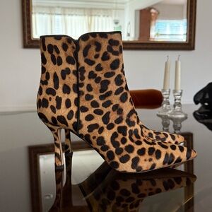 J. Crew Leopard Print Genuine Calf Hair Ankle Booties